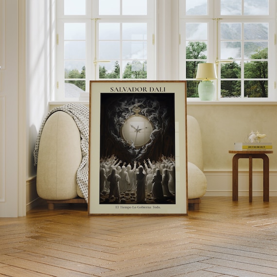 Salvador Dali El Tiempo Lo Gobierna Todo Pocket Watch Surreal Art Poster