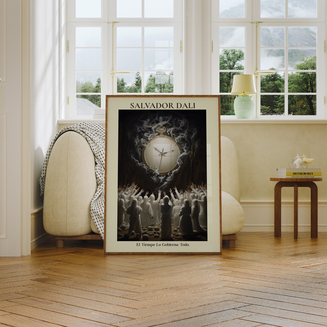 Salvador Dali El Tiempo Lo Gobierna Todo Pocket Watch Surreal Art Poster