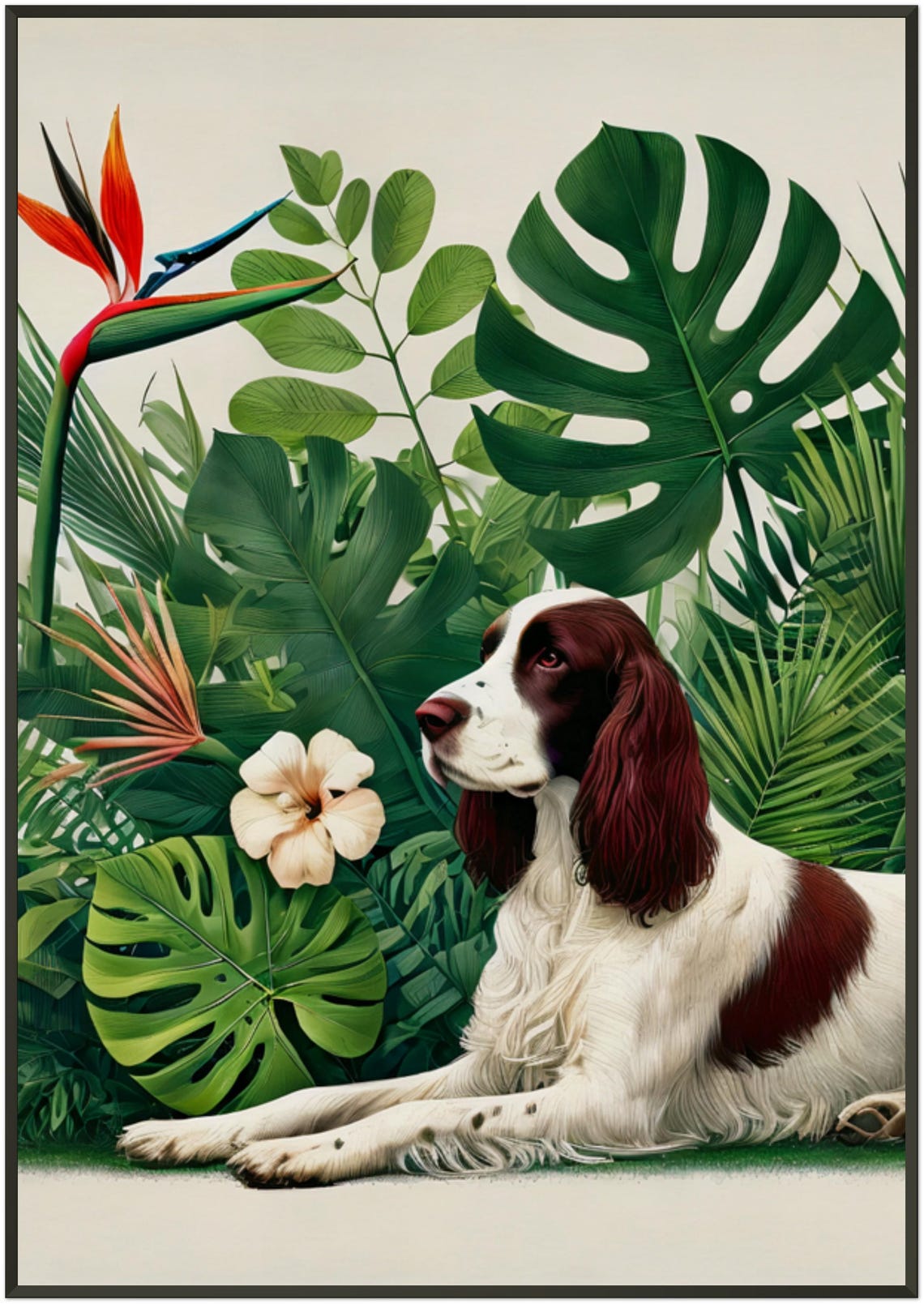 English Springer Spaniel Tropical Botanical Garden Dog Poster - Image 5