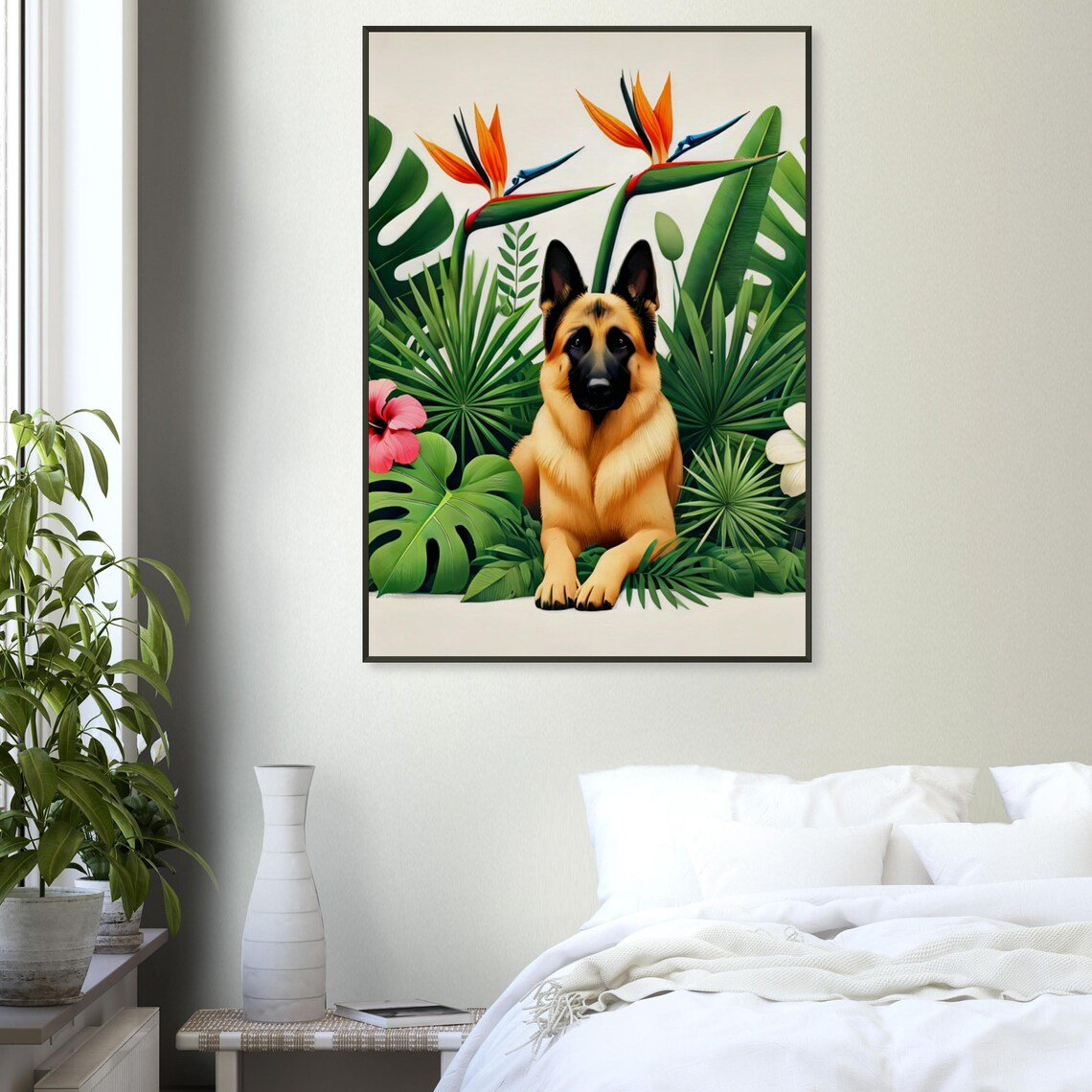 German Shepherd Tropical Botanical Garden Noble Guard Dog Poster - Image 3