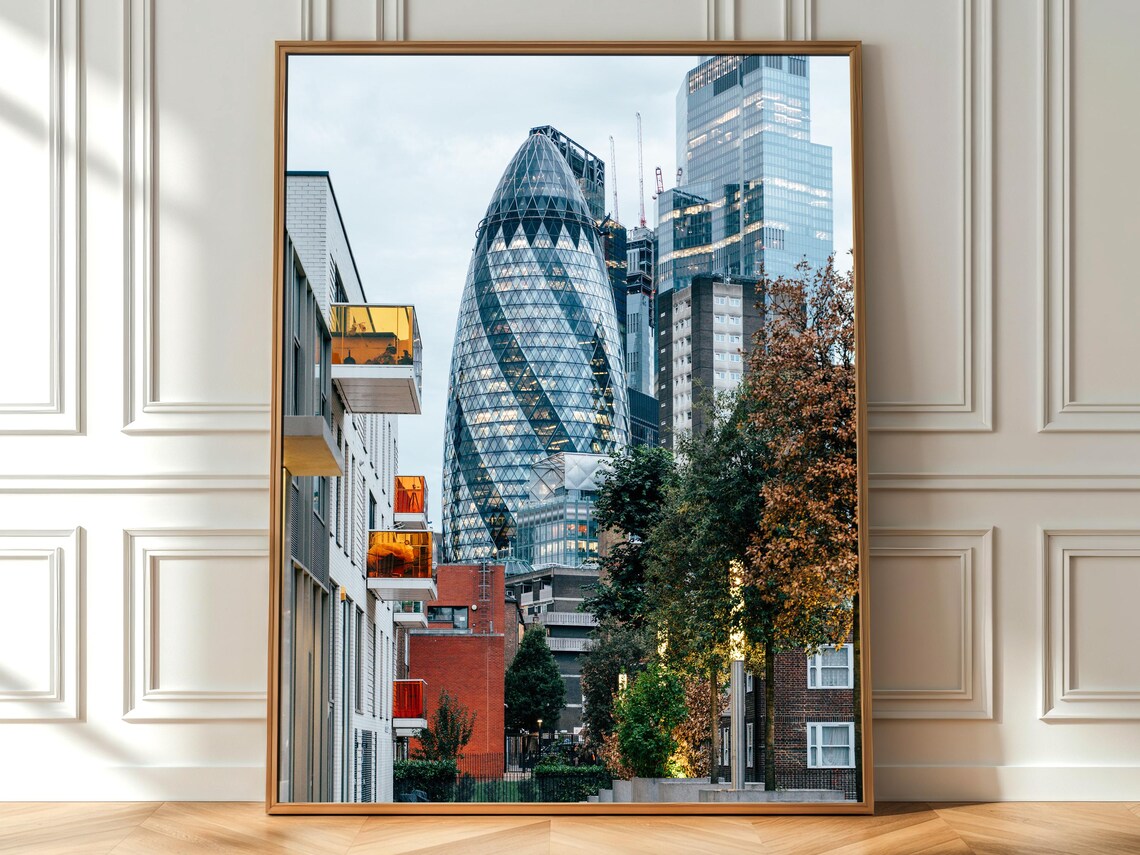 Gherkin London Skyscraper City Financial District Photography Print