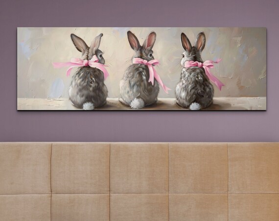 Bunny Landscape - Easter Wall Art, Panoramic Art