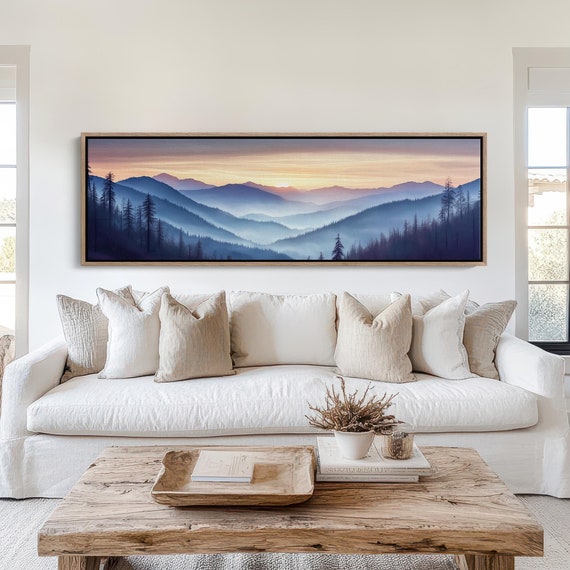 Golden Sunrise Over Misty Mountains Panoramic Nature Wall Art Serene Forest Landscape For Home And Office Decor