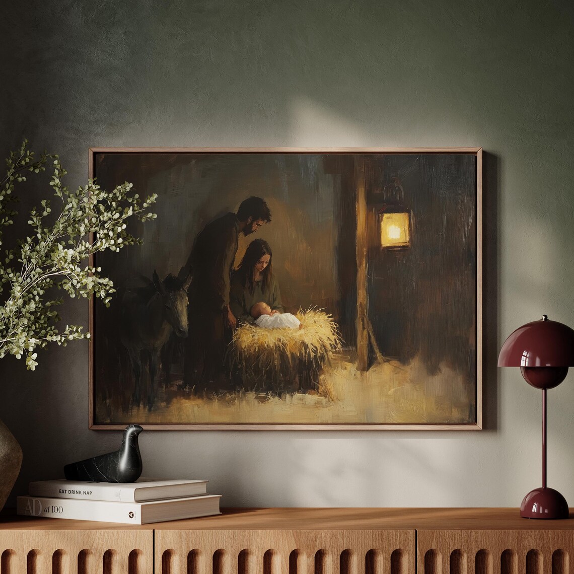 Christian Nativity Jesus In The Manger Art Print