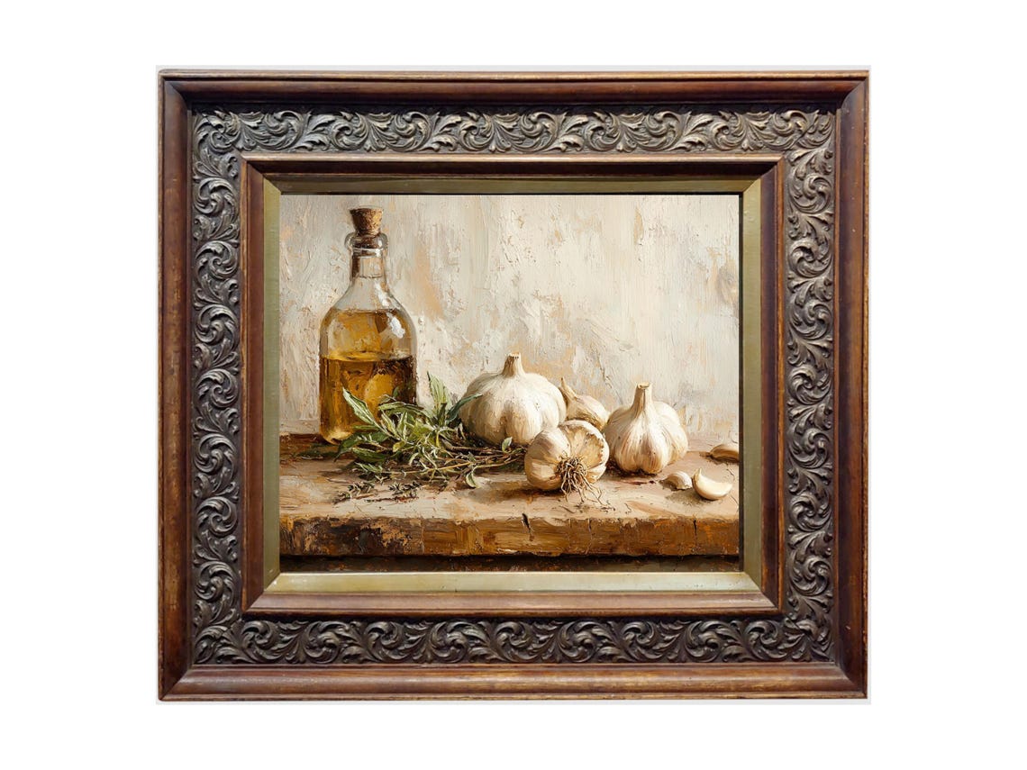 Country Kitchen Still Life, Vintage Oil-Painting Print - Image 2