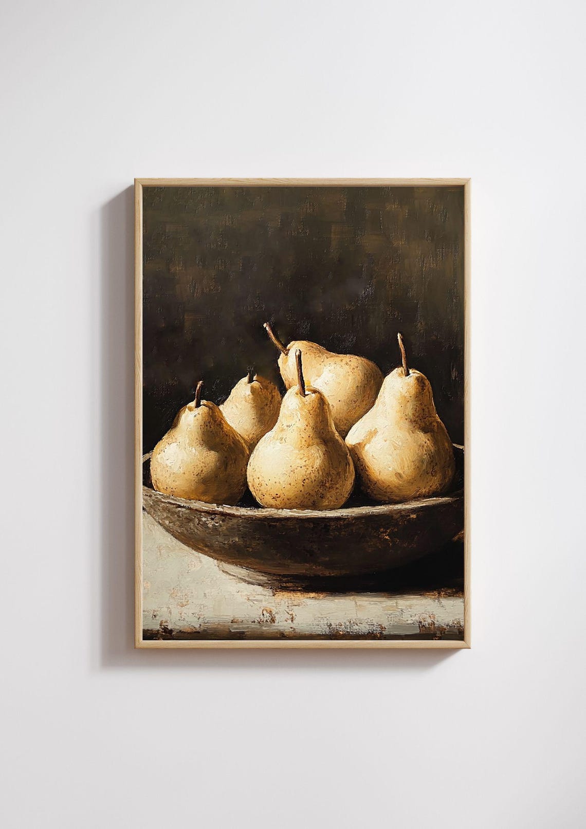 Pear Still Life, Rustic Cottagecore Art Print - Image 2