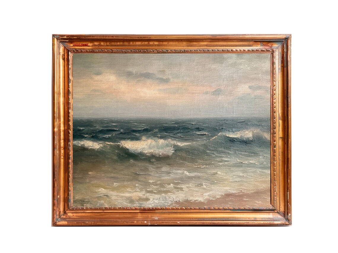 Ocean Waves Vintage Coastal Wall Art Print - Image 3