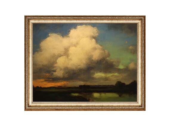 Cloud Wall Art Landscape Painting Sky Oil Painting Large Wall Art Vintage Antique Prints