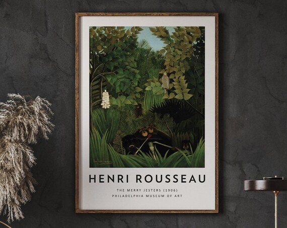 Henri Rousseau The Merry Jesters 1906 Jungle Monkeys Art Poster