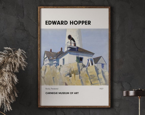 Edward Hopper Premium Poster Print Vintage Rocky Pedestal 1927 Trendy Beautiful Large Art Instant