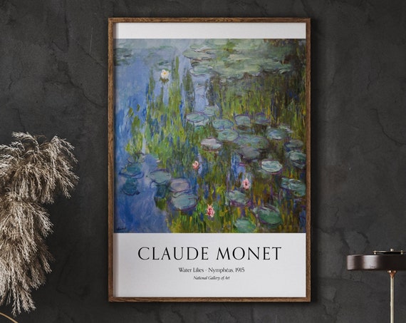 Cloude Monet Poster Water Liliesnymphas Impressionist Painting Living Room Decor Eclectic Wall Art