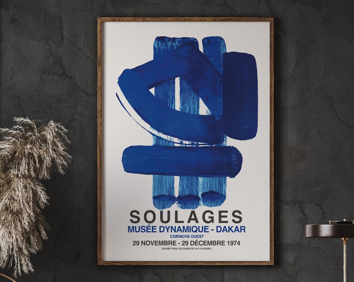 Pierre Soulages Poster, Abstract Art Print