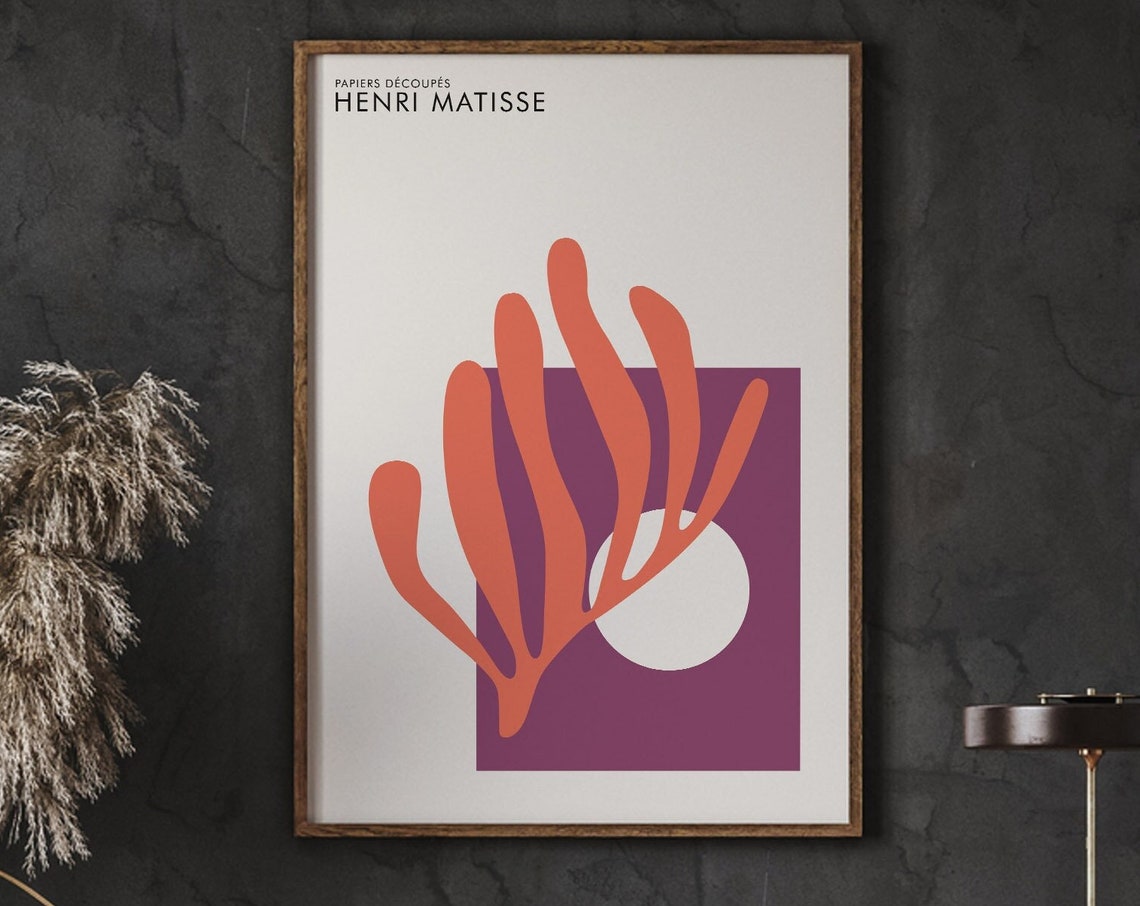 Henri Matisse Papiers Decoupes Poster Exhibition Minimalist Art Neutral Wall Boho Mid Century Instant
