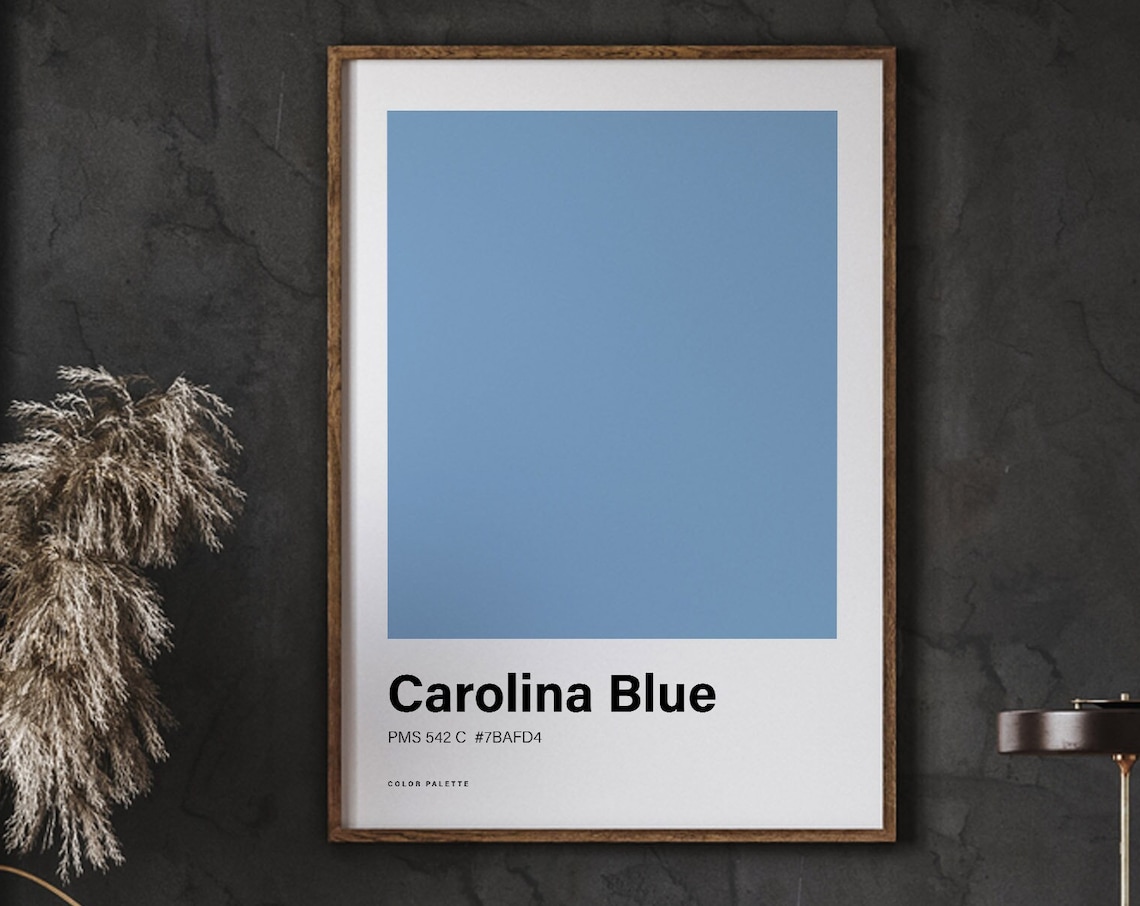 Carolina Blue Color Poster Print, Minimalist Art