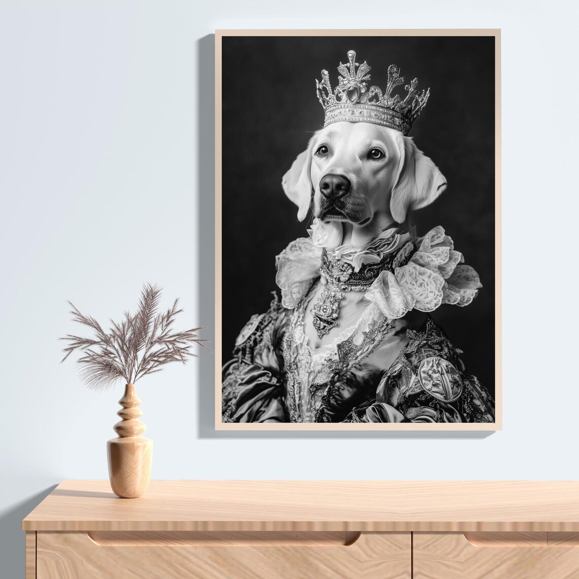 Aristocratic Labrador Retriever Funny Dog Wall Art Renaissance Painting Dog Portrait Print Vintage Animal Art Home Printables Ai Art - Image 2