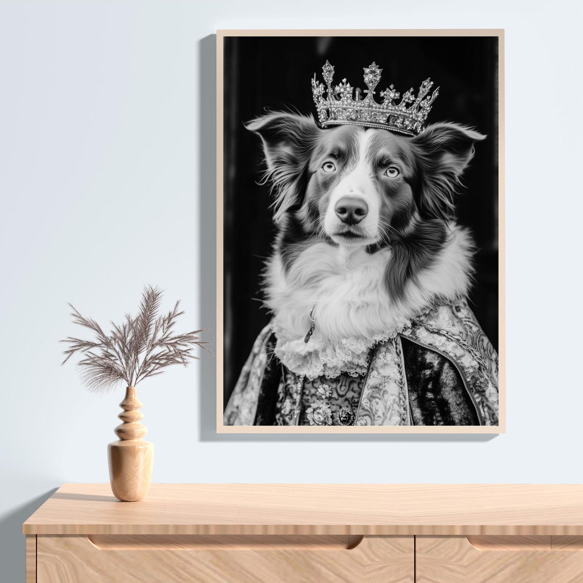 Australian Shepherd Crowned Royal Portrait Funny Dog Wall Poster - Image 2