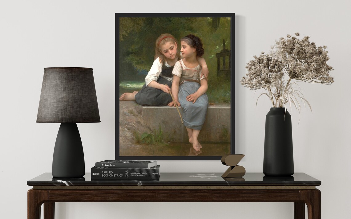 William Bouguereau Fishing for Frogs 1882 Classic Painting Poster Artwork - Image 3