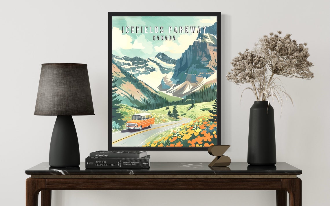 Icefields Parkway Canada Glacier Mountain Road Trip Adventure Poster - Image 2