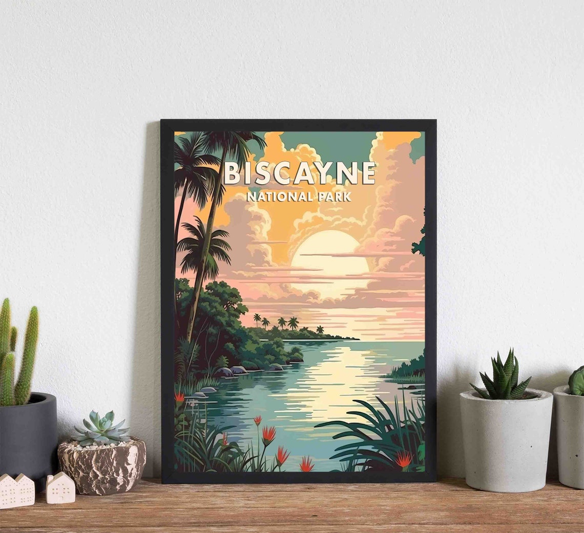 Biscayne National Park Florida Tropical Sunset Lagoon Poster - Image 3