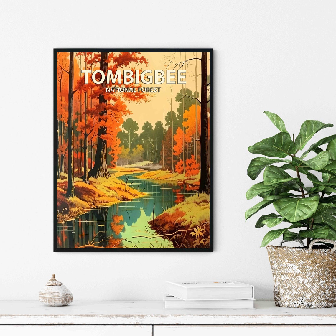 Tombigbee National Forest Mississippi Autumn Lake Scene Poster - Image 2