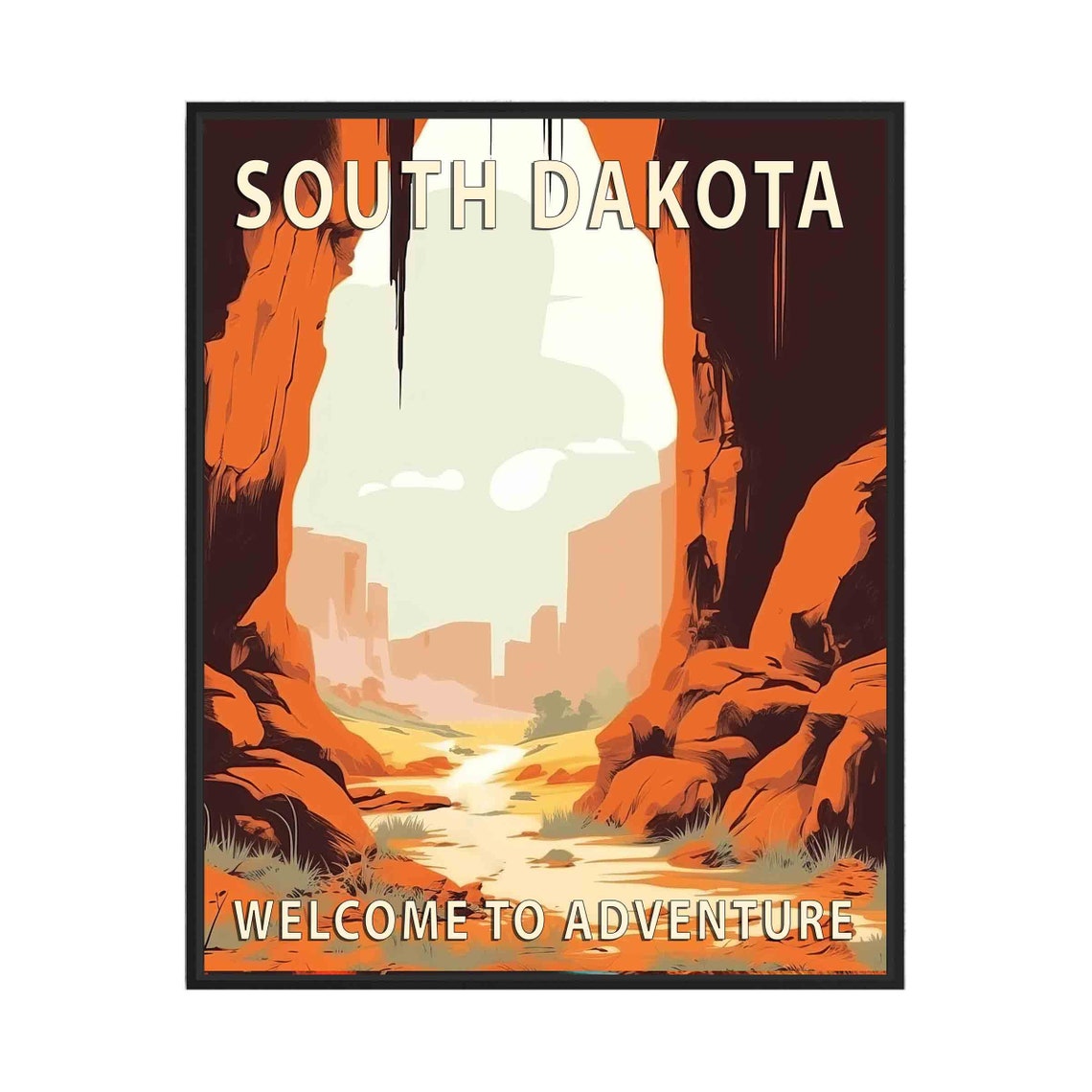 South Dakota Red Rock Canyon Sunrise Desert Adventure Poster