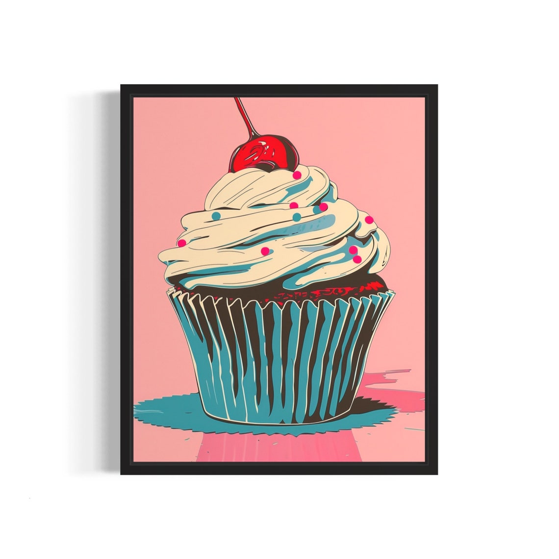 Cupcake Pop Art Poster Art Print Vintage Retro Painting Wall Art Decor