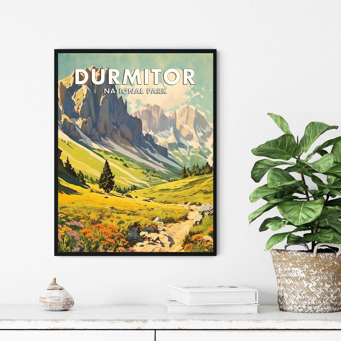 Durmitor National Park Montenegro Alpine Meadow Travel Poster - Image 3