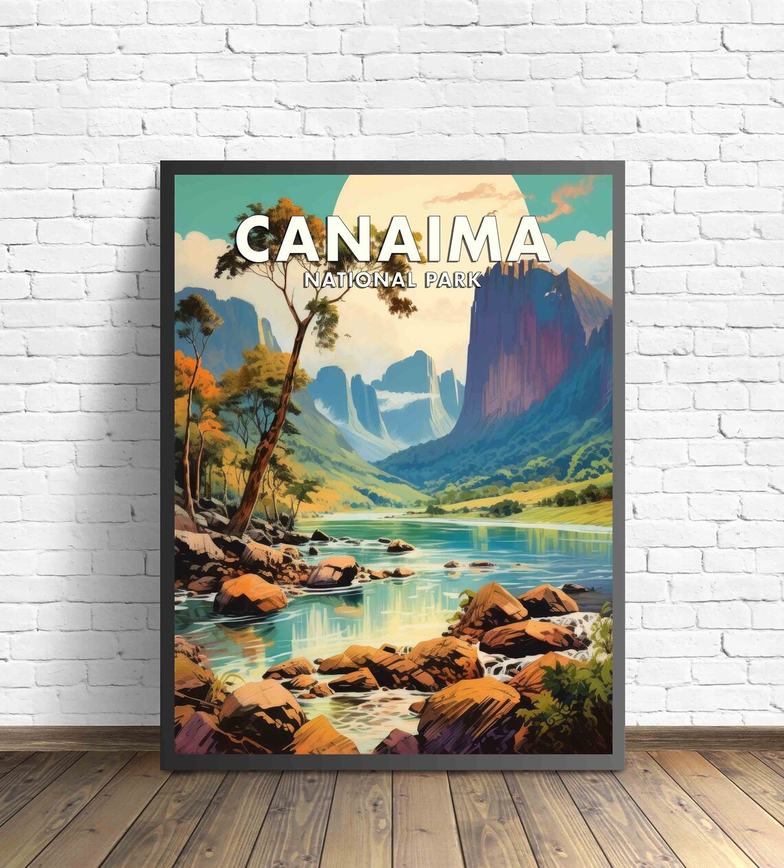 Canaima National Park Tepuis Turquoise River Vintage Travel Poster - Image 2