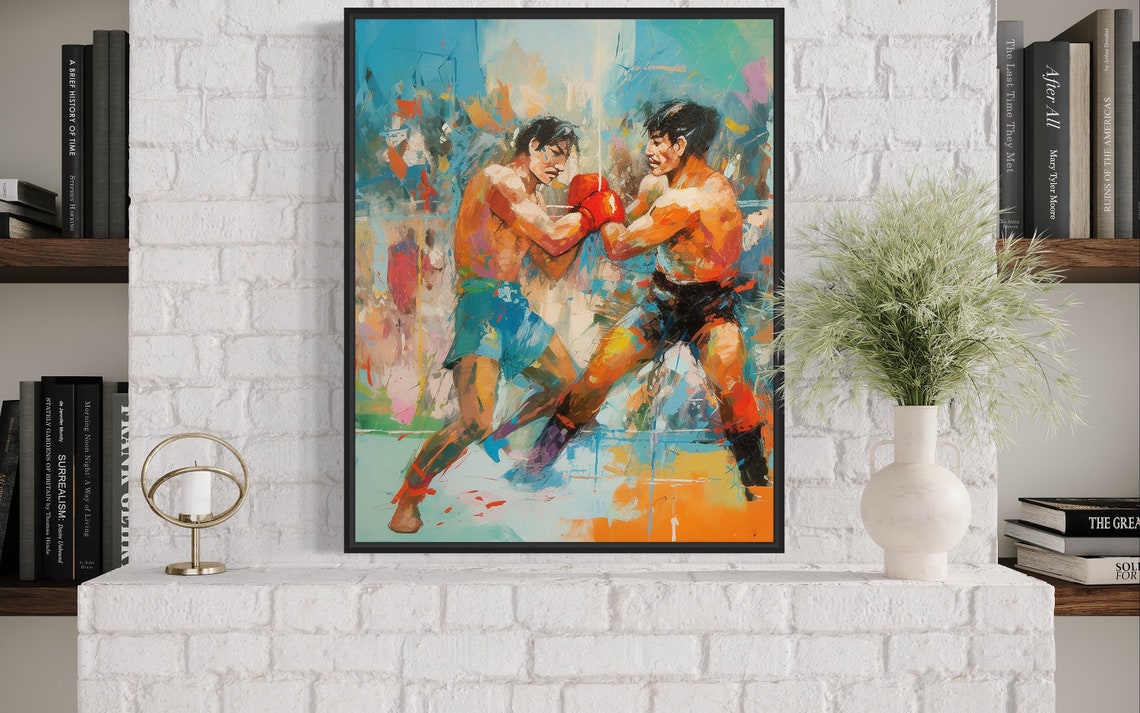 Muay Thai Fighters Colorful Abstract Combat Sport Art Poster - Image 3