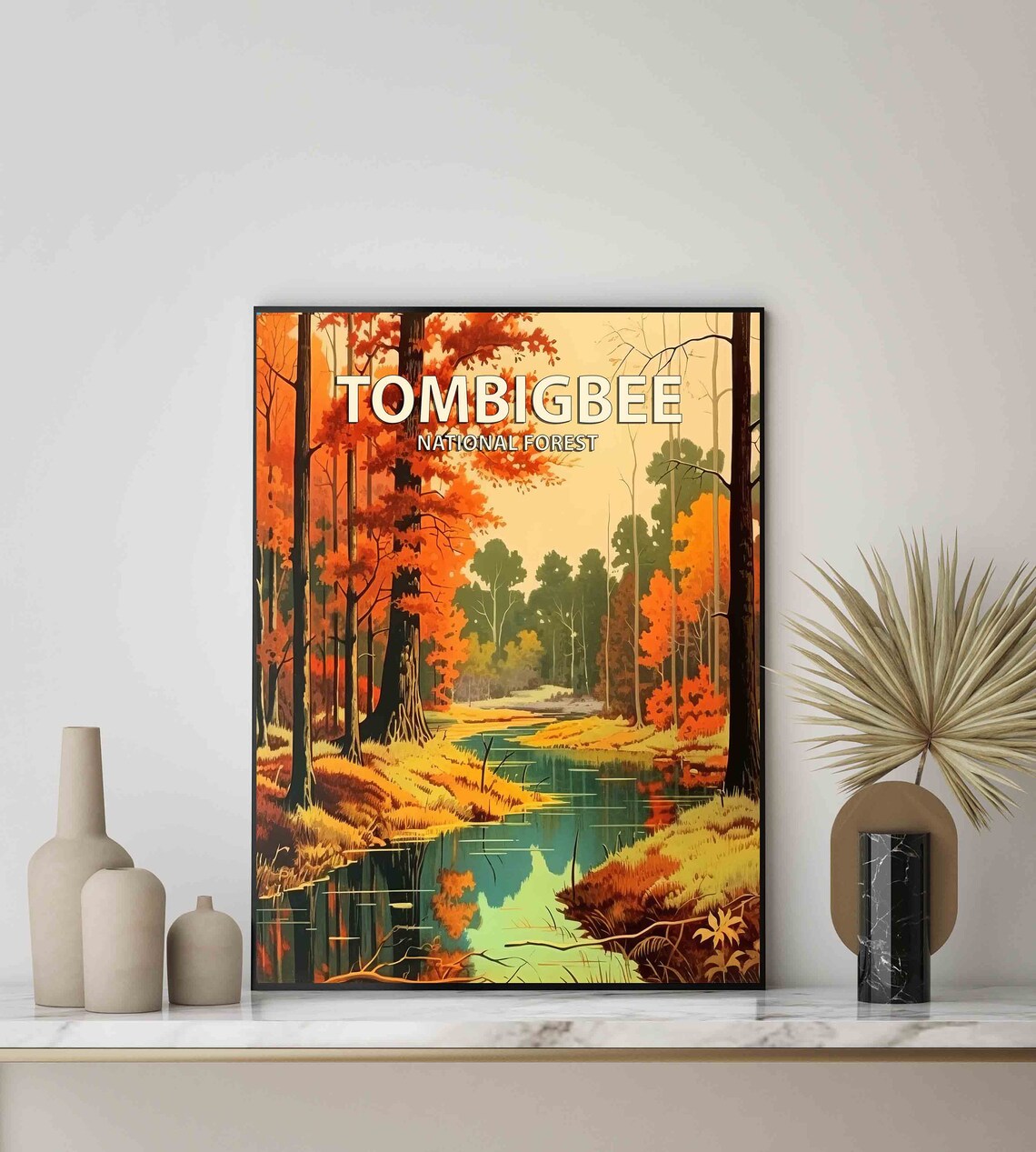 Tombigbee National Forest Mississippi Autumn Lake Scene Poster - Image 3