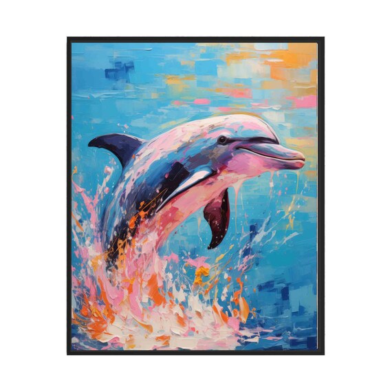 Dolphin Art Print Posters Animal Abstracts Wall Art Painting Decoration Gifts
