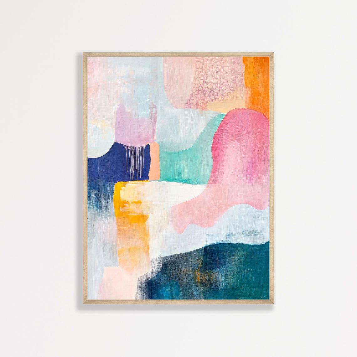 Colorful Abstract Pastel Shapes Modern Eclectic Decor Poster