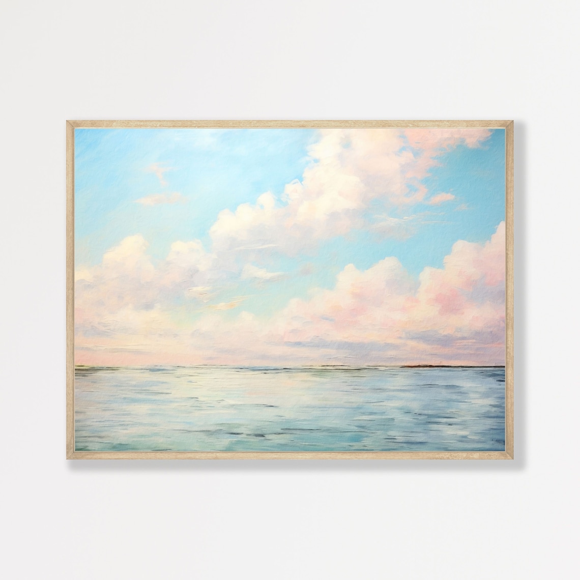 Minimal Ocean Seascape, Retro Modern Art Print