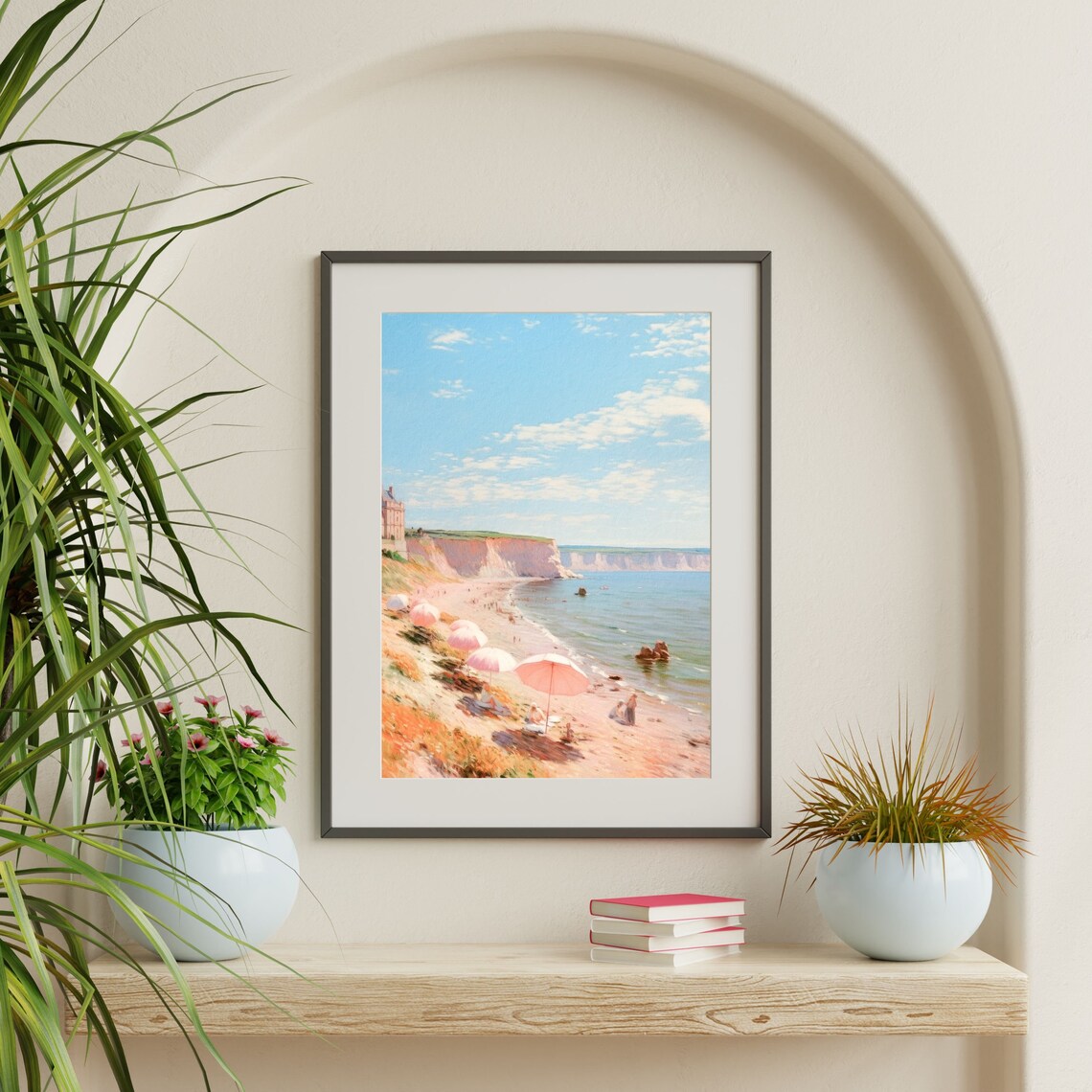 Summer Seascape Retro Coastal Beach Art Print - Image 2