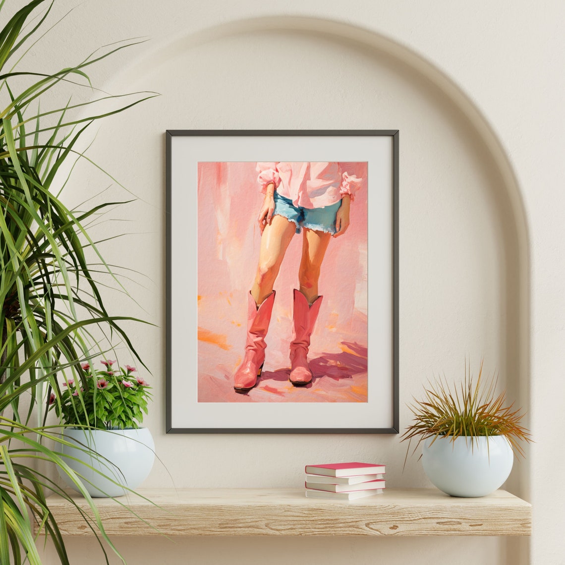 Retro Cowgirl Wall Art Print Aesthetic Minimal Western Decor Pastel Pink Boho Eclectic Artwork Trendy Girly Poster P 400 - Image 2