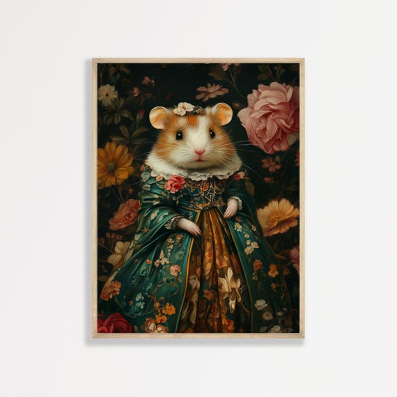 Royal Hamster Vintage Victorian Portrait Art Print
