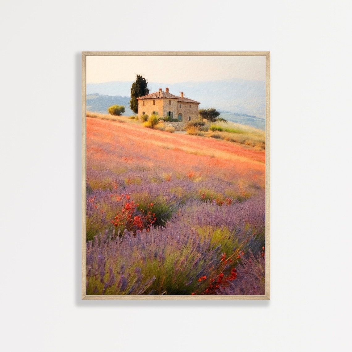 Tuscany Cottage Retro Italian Countryside Art Print
