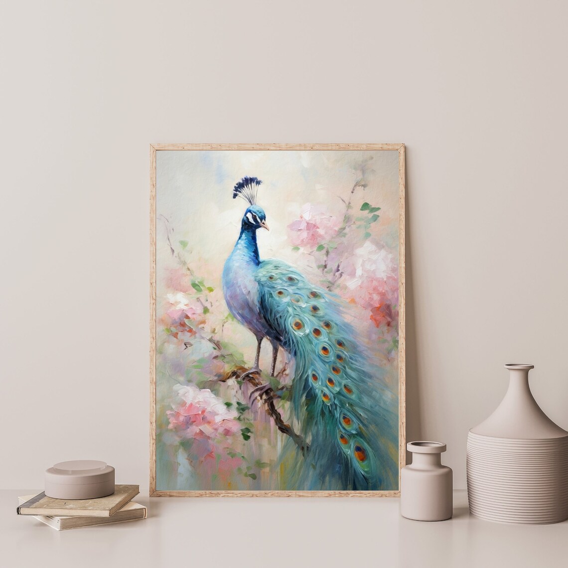 Peacock Vintage Girls Nursery Wall Art Print - Image 3