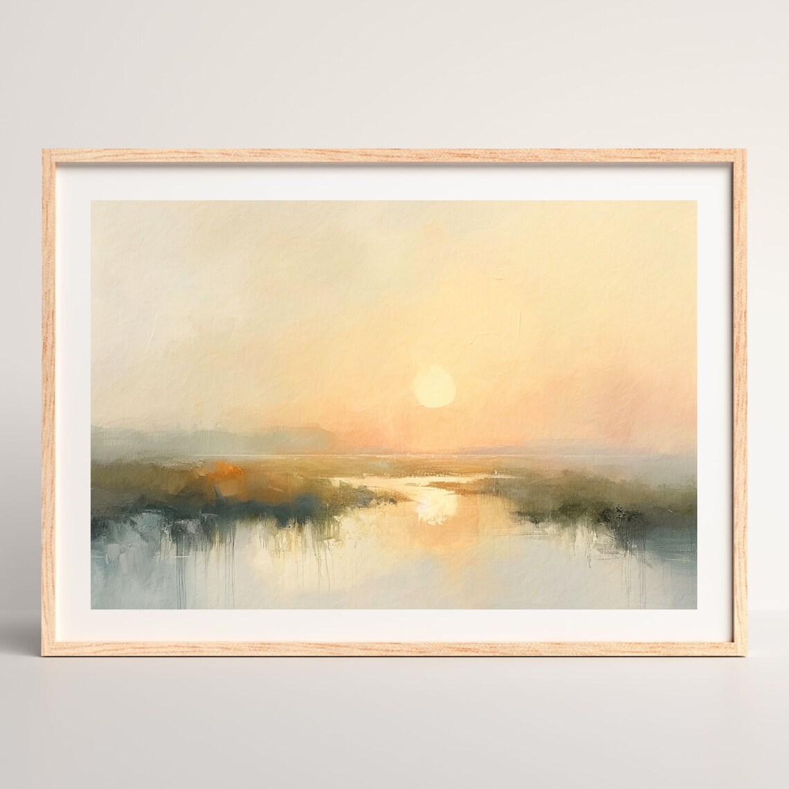 Muted Lake Abstract Landscape, Vintage Art Print - Image 2