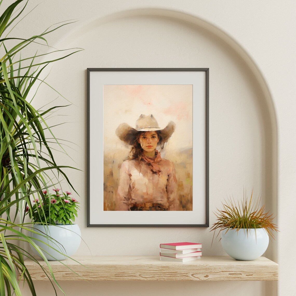 Western Girl Retro Cowgirl Art Print, Country Decor - Image 2