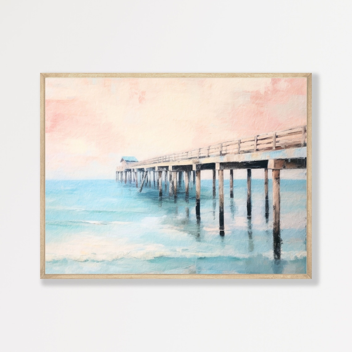 Muted Beach Retro Coastal Landscape Art Print