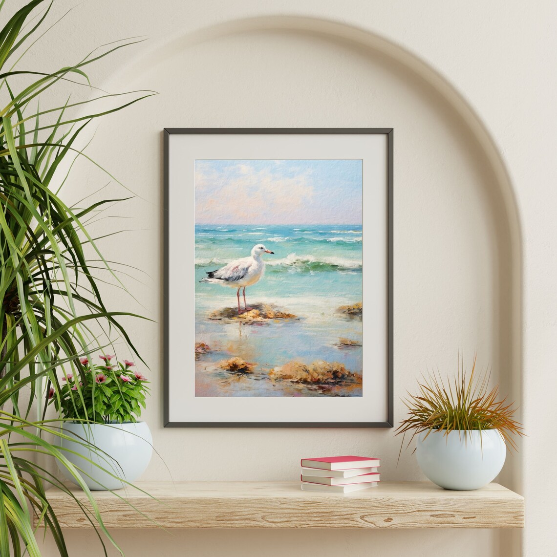 Seagull Painting, Coastal Bird Wall Art Print - Image 2