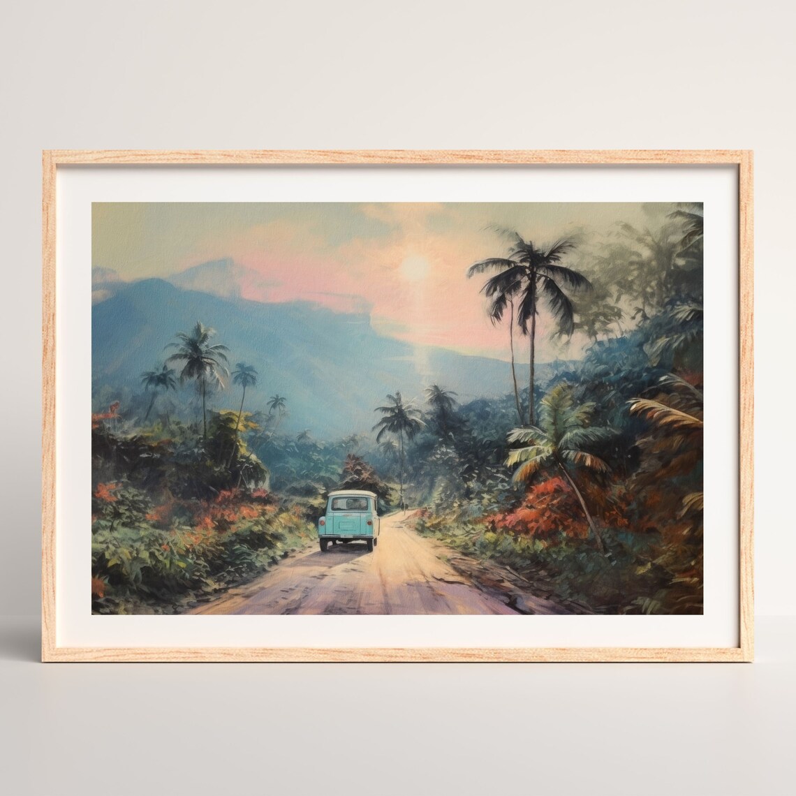 Tropical Landscape Retro Painting, Vintage Art Print - Image 2