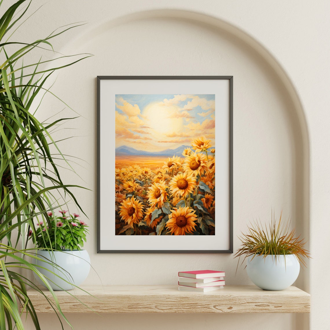Sunflower Art Print Moody Country Wall Art Vintage Aesthetic Apartment Decor Retro Farmhouse Floral Oil Painting P 667 - Image 2