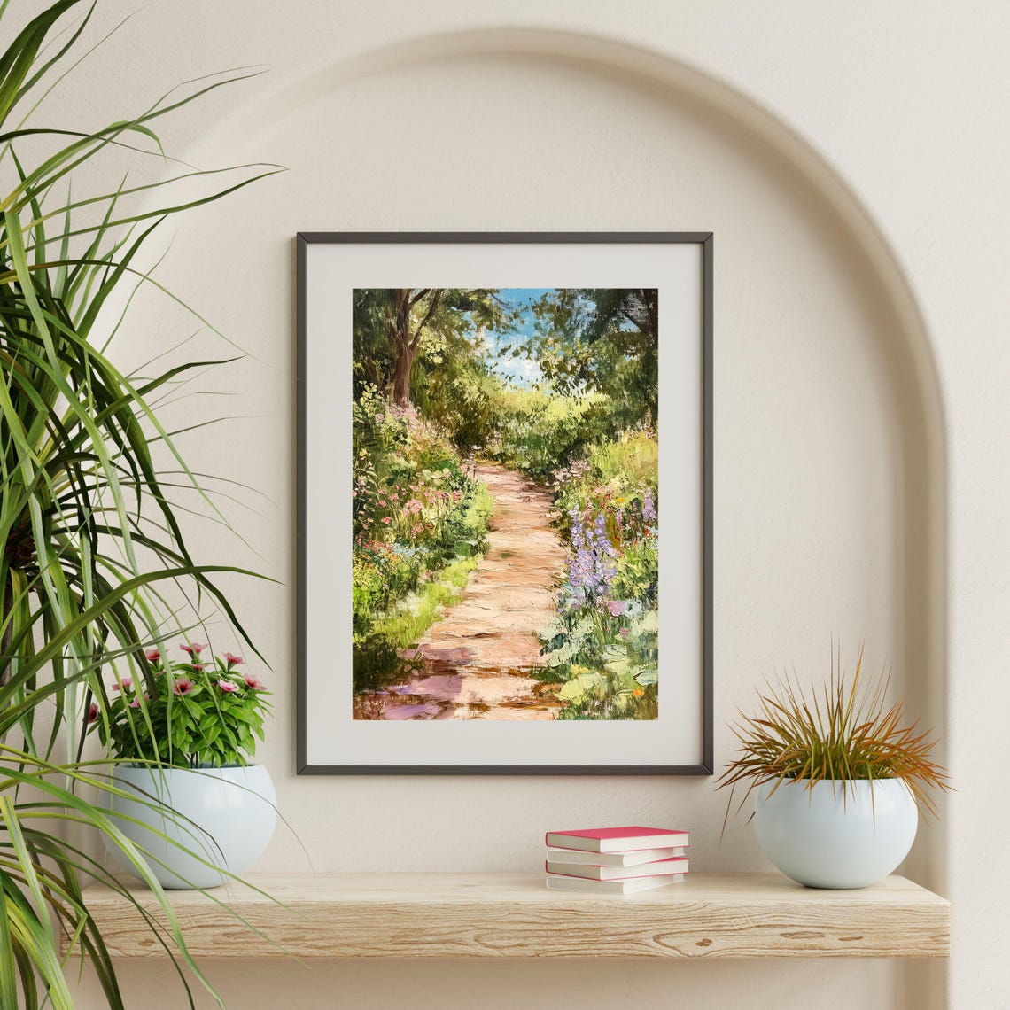 Country Landscape Painting Minimal Vintage Farmhouse Wall Art Retro Countryside Cottage Home Decor 1051 - Image 2