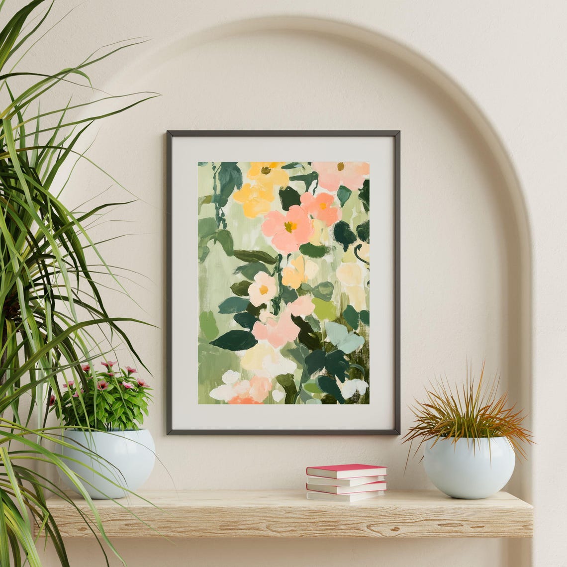 Blush Garden Roses Impressionist Floral Pastel Botanical Art Print - Image 2