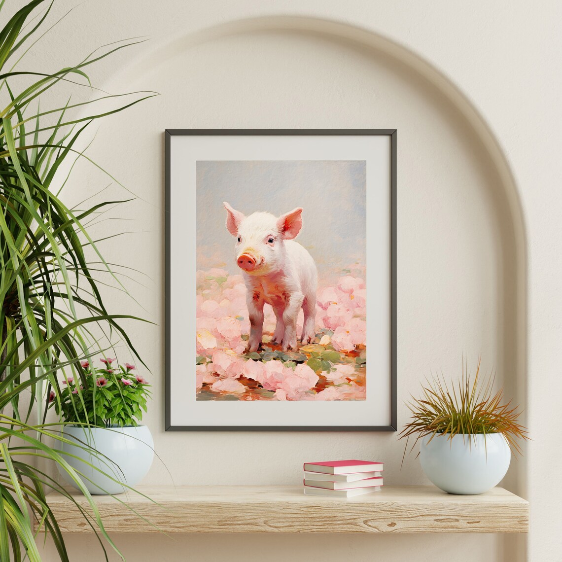Retro Pig Vintage Nursery Art Print, Farmhouse Decor - Image 2