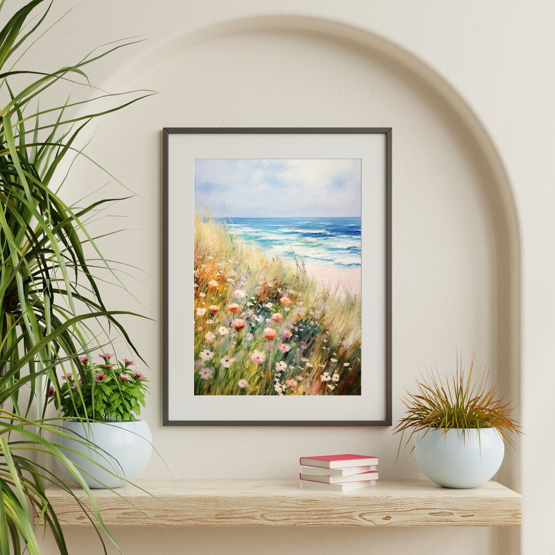 Coastal Wildflowers, Minimalist Vintage Art Print - Image 2