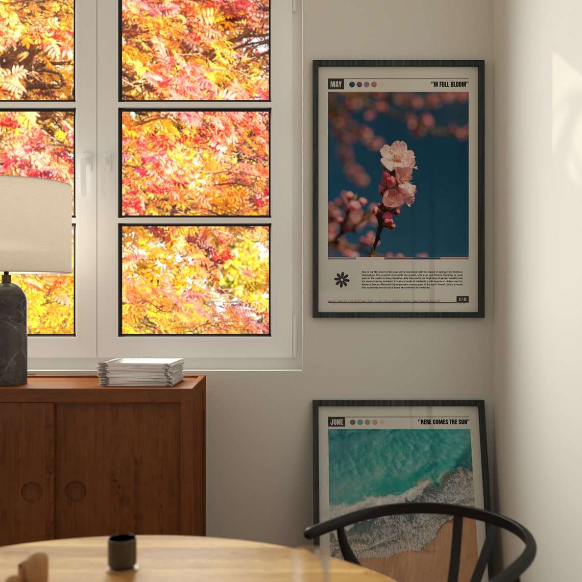 May Pink Cherry Blossoms In Full Bloom Delicate Floral Poster - Image 3