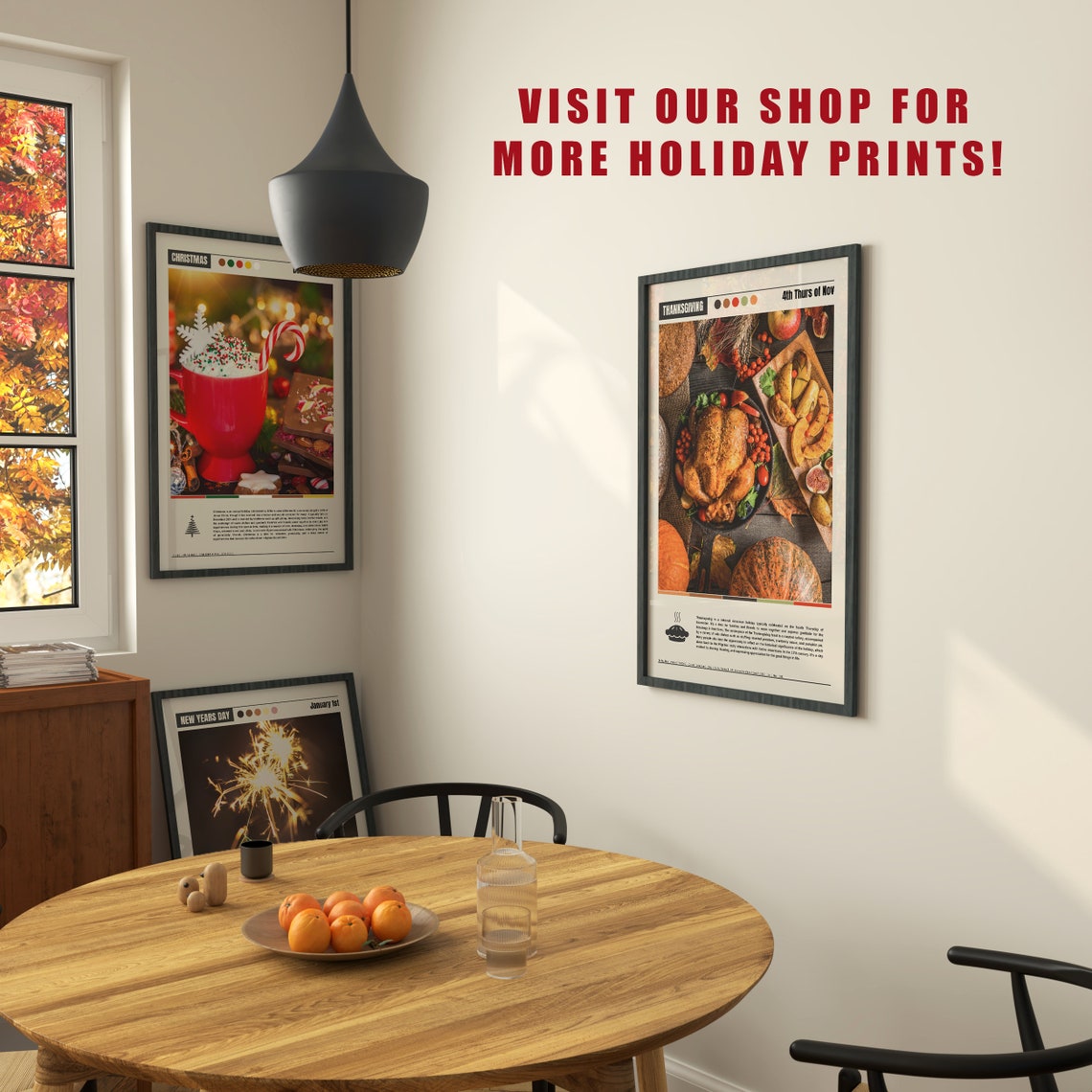 Thanksgiving Fourth Thursday Roast Turkey Feast Dinner Spread Poster - Image 6